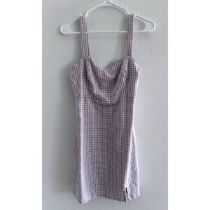 Hollister Dress Womens Medium Purple Gingham Mini Preppy‎ Coquette Event Party